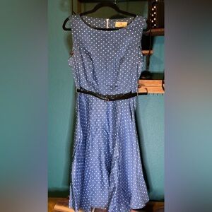 Grace Karen Blue Polka Dot Dress
